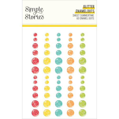 Simple Stories Glitter Enamel Dots-Sweet Summertime - 5A003Q4H-1HKKQ - 810191524694