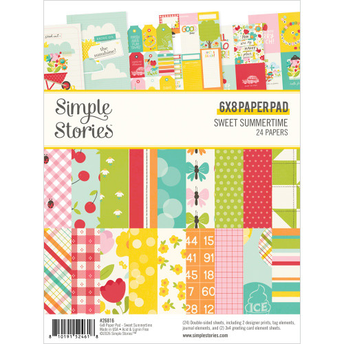 Simple Stories Paper Pad 6"X8"-Sweet Summertime - 5A003Q4N-1HKKW - 810191524618