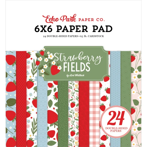 Echo Park Double-Sided Paper Pad 6"X6"-Strawberry Fields - 5A003QS5-1HM67 - 810208647774