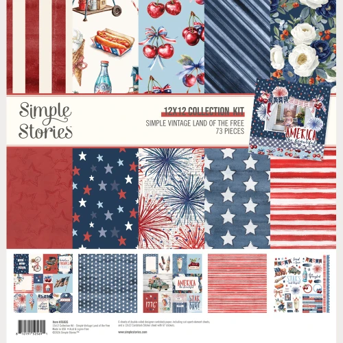 Simple Stories Collection Kit 12"X12"-Simple Vintage Land of The Free - 5A003Q8N-1HKV7 - 810191525691