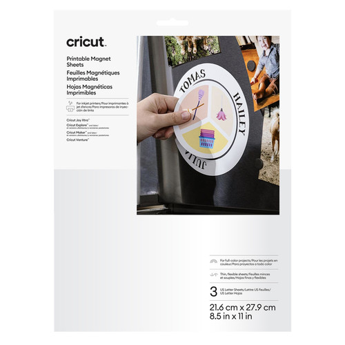 Cricut Printable Magnet Sheets 8.5 in x 11 in 3/PC-White - 5A003M2S-1HHD5 - 093573668432