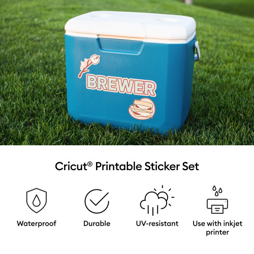 Cricut Printable Waterproof Sticker Set 5/PC-White Holographic - 5A003M51-1HHDD
