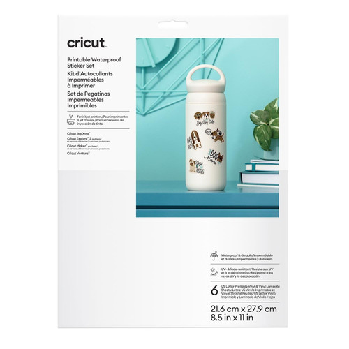 Cricut Waterproof Sticker Set 6/PC-US Letter, White - 5A003M50-1HHCC - 093573889837