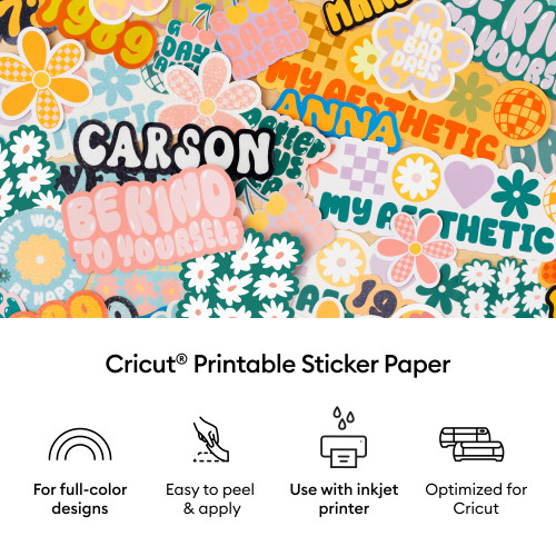 Cricut Waterproof Sticker Set 6/PC-US Letter, White - 5A003M50-1HHCC