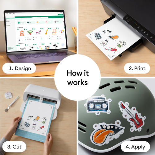 Cricut Waterproof Sticker Set 6/PC-US Letter, White - 5A003M50-1HHCC
