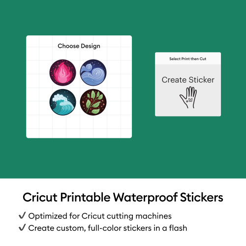 Cricut Waterproof Sticker Set 6/PC-US Letter, Transparent - 5A003M50-1HHC8
