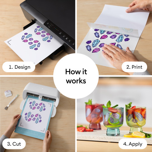Cricut Printable Waterproof Holographic Sticker Set 5/PC-Transparent Holographic - 5A003M4H-1HHDC