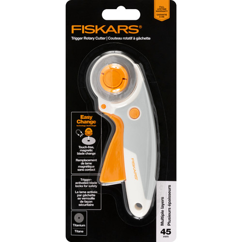 Fiskars 45MM Easy Change Trigger Rotary Cutter-Trigger Rotary Cutter - 5A003KQT-1HG5G - 020335069305