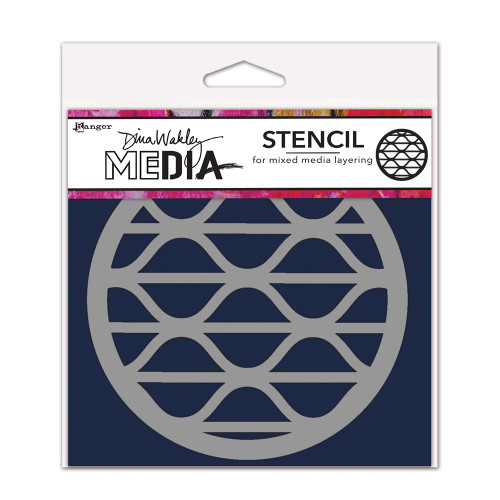 Dina Wakley MEdia Stencils 6"X6"-Groovy Coaster - 5A003Q26-1HKF7 - 789541084945