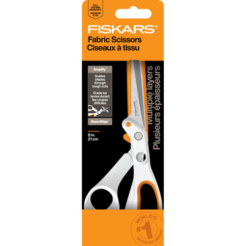 Fiskars Amplify Razor Edge Fabric Scissors 8"-Amplify Razor Edge Fabric Scissors - 5A003KQG-1HG4V - 020335078185