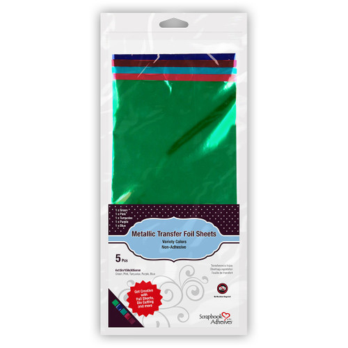 Scrapbook Adhesives Metallic Transfer foil Sheets 5/Pkg-Mulitcolored - 5A003KM1-1HG2G -