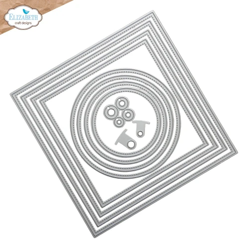 Elizabeth Craft Metal Dies-Stitched squares and circles - 5A003MW2-1HJBF