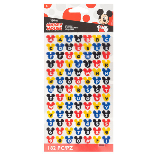EK Disney Alphabet Stickers 182/Pkg-Mickey Ears - E5300095 - 015586953220
