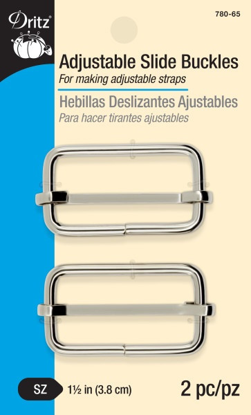 Dritz 1-1/2" Adjustable Slide Buckle-Nickel 2 Piece - 5A0035QM-1H72T - 1072879300383