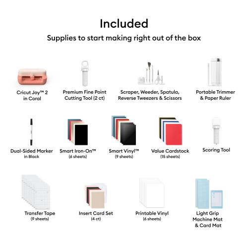 Cricut Joy 2 + Deluxe Bundle-Coral - 5A003MM6-1HJ3L