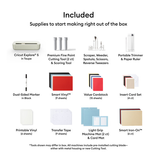 Cricut Explore 5 + Deluxe Bundle-Taupe - 5A003MMB-1HJ3R