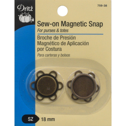 Dritz Sew-On Magnetic Snap 1/Pkg-Antique Brass Flower - 759-38 - 072879289954