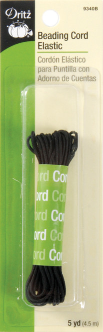 Dritz Beading Cord Elastic 4yd-Black - 9340-B - 072879993400