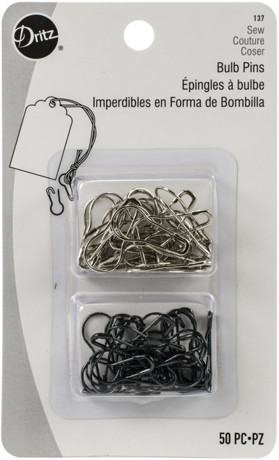 Dritz Bulb Safety Pins 50/Pkg-Black & Nickel - 137 - 072879290301