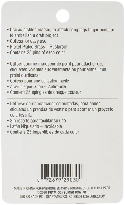 Dritz Bulb Safety Pins 50/Pkg-Black & Nickel - 137