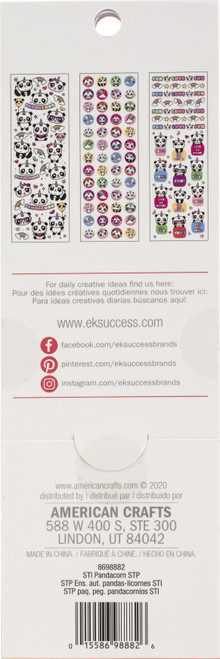 Sticko Sticker Pack-Pandacorn, 185/Pkg - STISP-98882