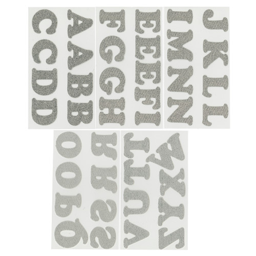 Dritz Iron-On Letters Soft Flex - 1.25" Cooper-Silver Metallic - SF152-71