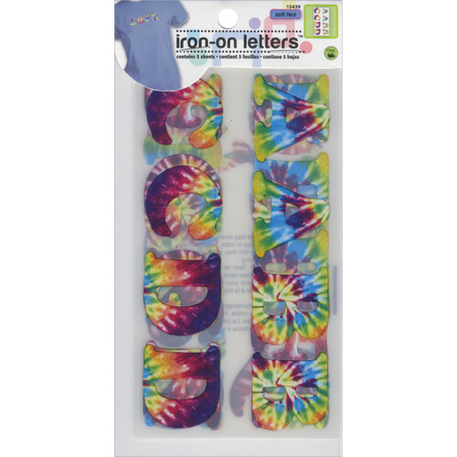 Dritz Iron-On Letters Soft Flex - 1.25" Cooper-Tie-Dye - SF154-39 - 072879154399
