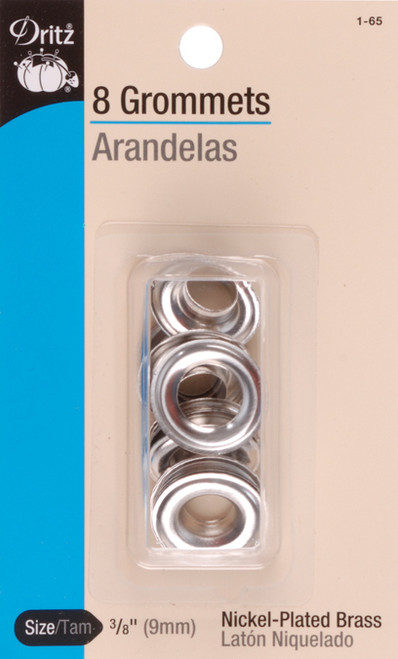 Dritz Grommets 3/8" 8/Pkg-Nickel - 1-65 - 072879104363