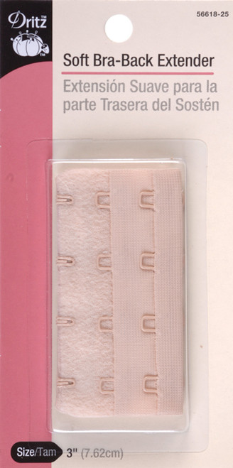 Dritz Soft Bra-Back Extender 3"-Beige 4 Hooks - 56618 - 072879140552