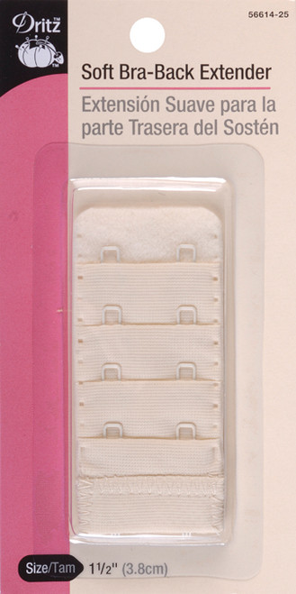 Dritz Soft Bra-Back Extender 1-1/2"-Beige 2 Hooks - 56614 - 072879140514