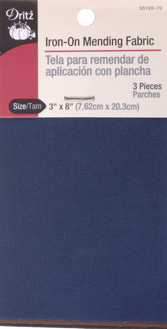 Dritz Iron-On Mending Fabric-Dark Assortment 3"X8" 3/Pkg - 55120-70 - 072879150094