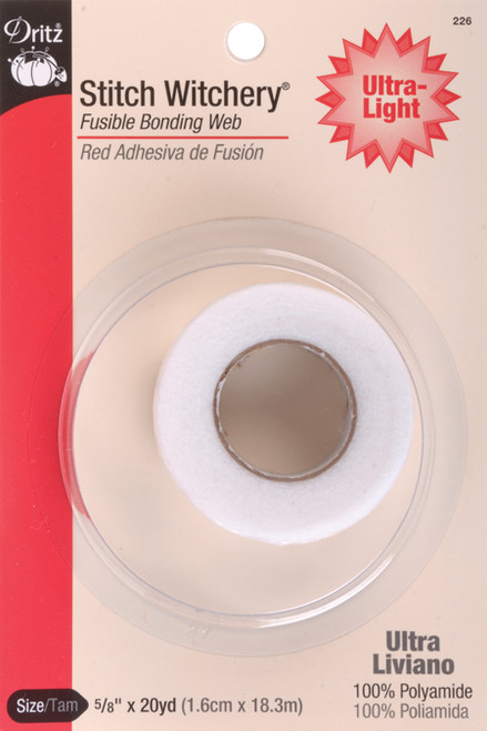 Dritz Stitch Witchery Fusible Bonding Web Ultra-Light-.625"X20yd - 226 - 072879114133