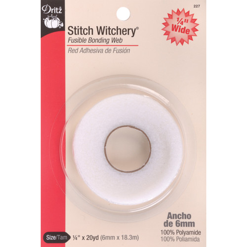 Dritz Stitch Witchery Fusible Bonding Web Narrow-.25"X20yd - 227 - 072879115840