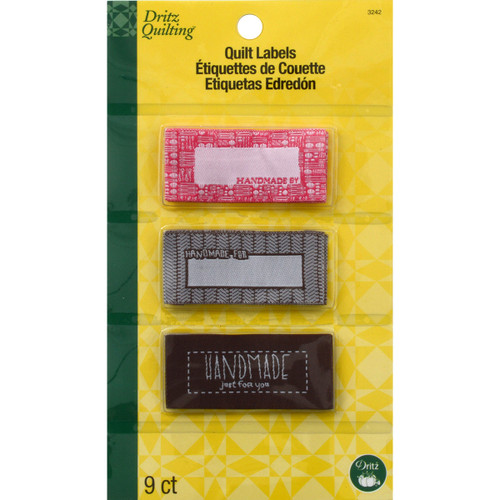 Dritz Quilting Sew-In Embroidered Labels 9/Pkg-Handmade - 3242 - 072879032420