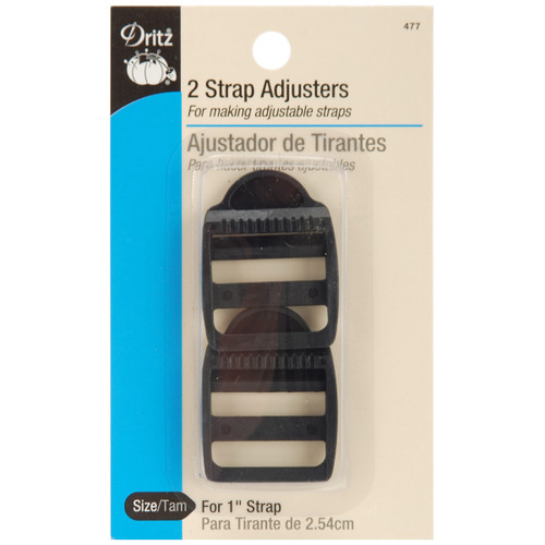 Dritz Strap Adjusters For 1" Strap 2/Pkg-Black - 477 - 072879260359