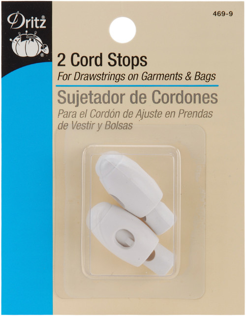 Dritz Cord Stops 1-1/4" 2/Pkg-White - D469-9 - 072879116694
