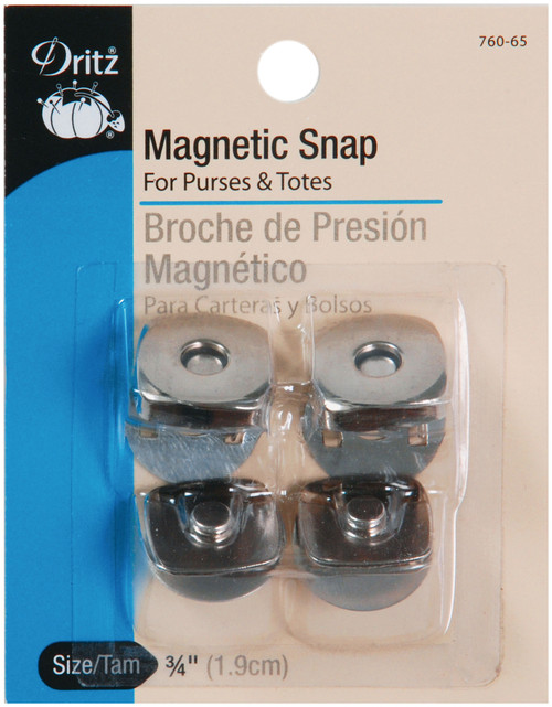 Dritz Magnetic Snaps 3/4" 2/Pkg-Nickel Square - 760-65 - 072879267181