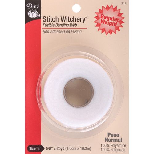 Dritz Stitch Witchery Fusible Bonding Web Regular Weight-.625"X20yd - 222 - 072879110203