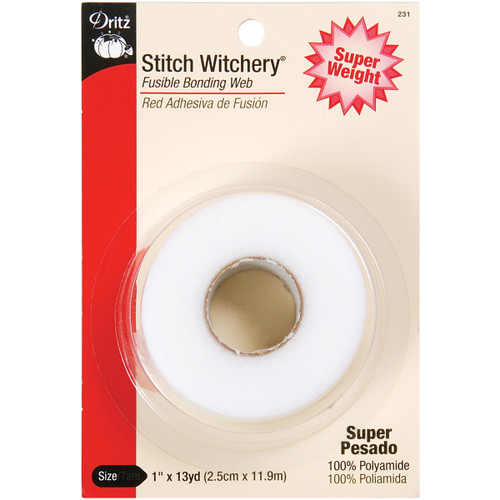 Dritz Stitch Witchery Fusible Bonding Web Super Weight-1"X13yd - 231 - 072879264340