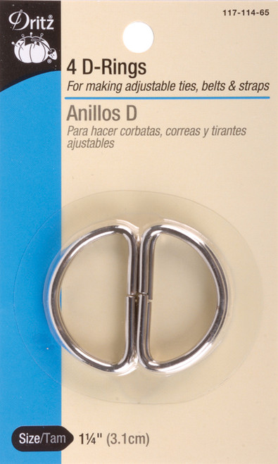 Dritz Metal "D" Rings 1-1/4" 4/Pkg-Nickel - 117-114-65 - 072879102437