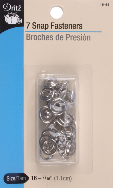Dritz Snap Fasteners 7/Pkg-Nickel - 16-65 - 072879100198