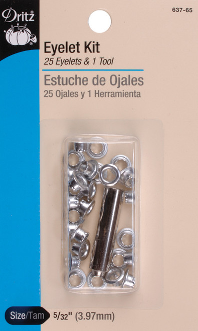 Dritz Eyelet Kit W/Tools 25/Pkg-Nickel - 637 - 072879102024