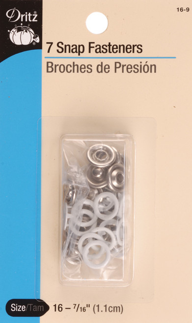 Dritz Snap Fasteners 7/Pkg-White - 16-9 - 072879100204