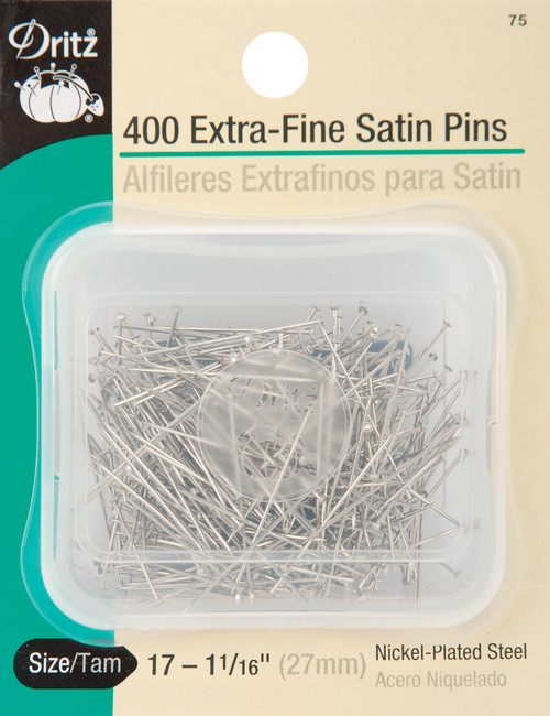 Dritz Extra Fine Satin Pins 400/Pkg-Size 17 - 75 - 072879104608