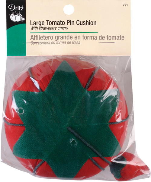 Dritz Large Tomato Pin Cushion W/Strawberry Emery-4" - 731 - 072879251593