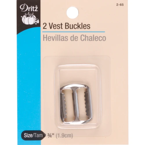 Dritz Vest Buckles 2/Pkg-Nickel - 2-65