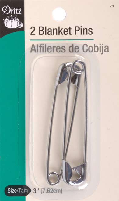 Dritz Blanket Pins 3" 2/Pkg-Nickel - 71 - 072879101188