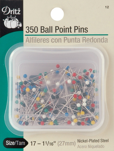 Dritz Color Ball Point Pins 350/Pkg-Size 17 - 12 - 072879100167