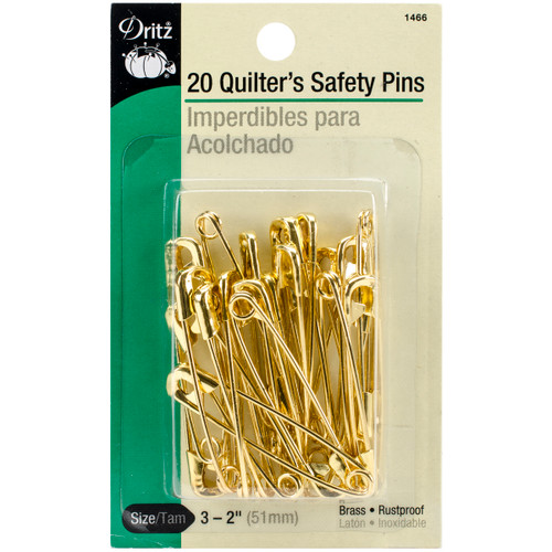 Dritz Quilter's Safety Pins 20/Pkg-Size 3 - 1466 - 072879104431
