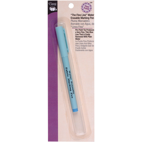 Dritz "The Fine Line" Water Earsable Marking Pen-Bright Blue - 700 - 072879261479